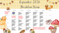 September 2026 Breakfast/Lunch Menu