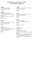 2026-2027 PreK-8 Student School Supply List